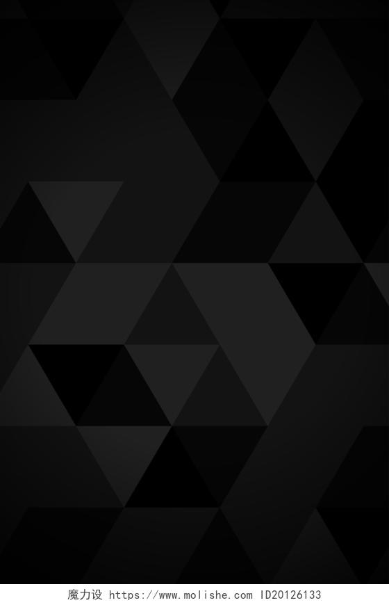 多边形三角元素拼接黑色背景图